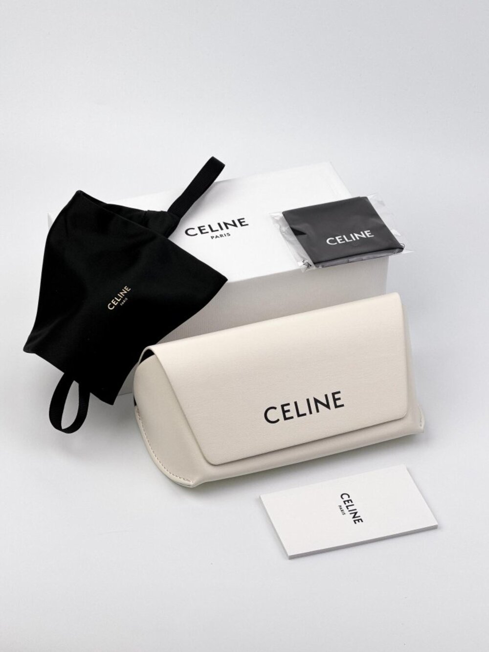 Celine CL40288I MONOCHROMS 01A Sunglasses – Black Grey Cat Eye NEW AUTHENTIC - Picture 9 of 11
